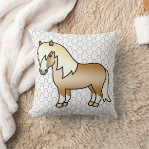 Coussin Illustration du dessin animé Palomino Shetland Pon