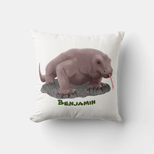Coussin Illustration du dragon de Komodo (Recto)