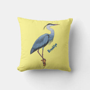 Coussin Illustration du grand héron bleu