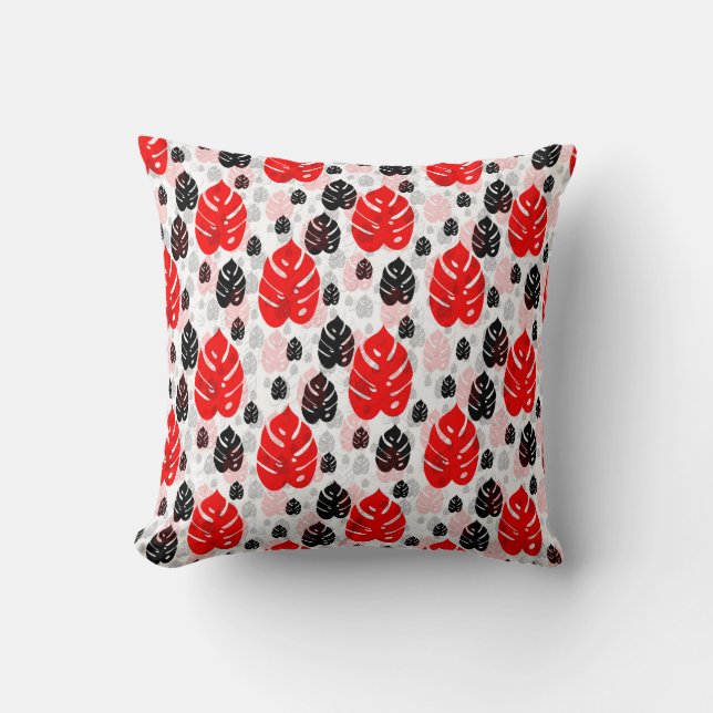 Coussin Illustration du Motif de forme Abstrait de feuille (Recto)