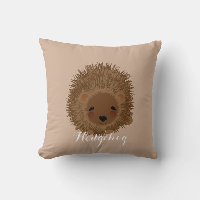 Coussin Illustration du petit hérisson mignon Whimsy (Recto)