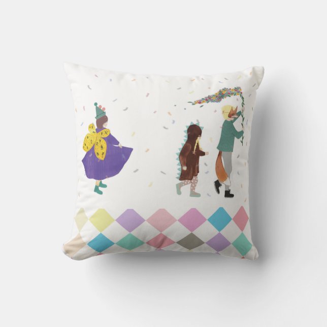 Coussin Illustration du printemps du Carnaval des enfants  (Recto)
