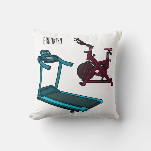 Coussin Illustration du tapis roulant et de la bande dessi (Recto)