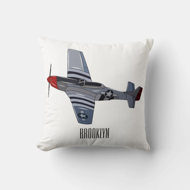 Coussin Illustration d'un avion de chasse-bombardier (Recto)