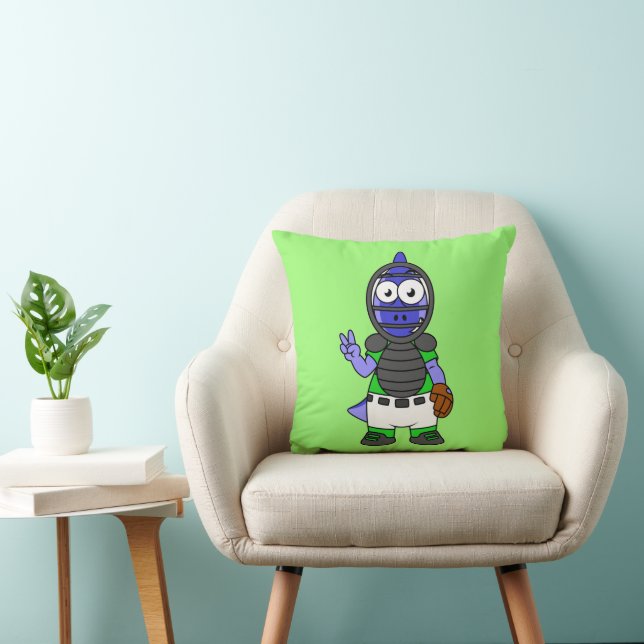 Coussin Illustration D'Un Capteur De Baseball Parasaurolop (Chaise)