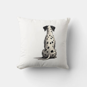 Coussin Illustration d'un chien dalmatien vintage vu de do
