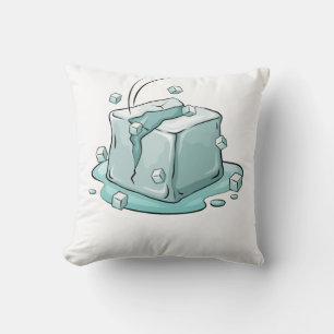 Coussin Illustration d'un cube de glace fissuré