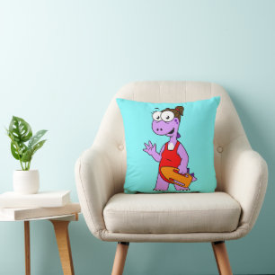 Coussin Illustration D'Un Gardien À Vie Tyrannosaurus Rex.