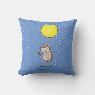 Coussin Illustration d'un hérisson mignon et heureux avec 