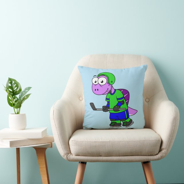 Coussin Illustration D'Un Joueur De Spinosaurus. (Chaise)