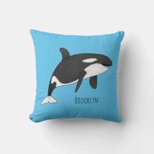 Coussin Illustration d'une baleine tueuse