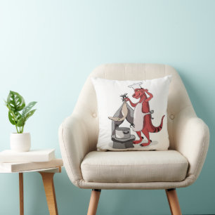 Coussin Illustration D'Une Cuisine De Chef Tyrannosaurus R