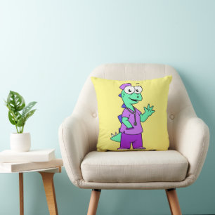 Coussin Illustration D'Une Infirmière Stegosaurus.