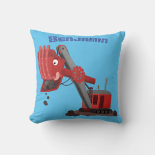 Coussin Illustration d'une pelle à vapeur rouge mou