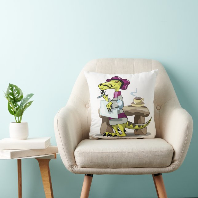 Coussin Illustration D'Une Pensée De Poète Raptor Caricatu (Chaise)