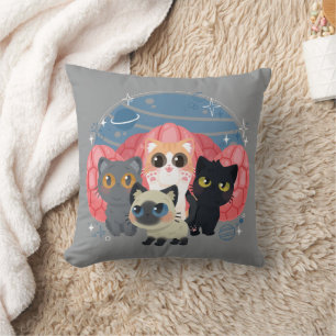 Coussin Illustration Flerkittens