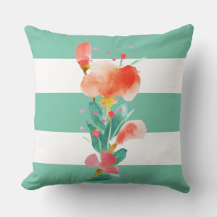 Coussin Illustration florale de l'aquarelle d'été
