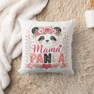 Coussin Illustration florale rose de Maman Panda Maternité