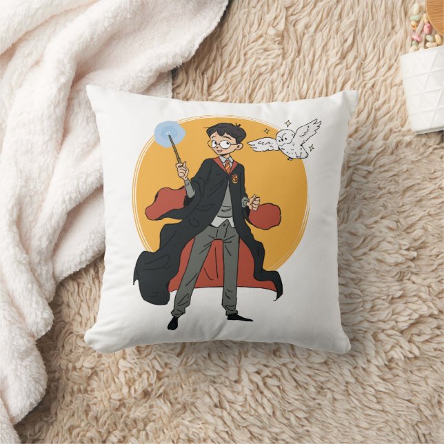 Coussin Illustration HARRY POTTER™ et Hedwig (Couverture)