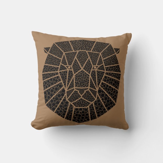 Coussin Illustration Lion Abstraite Art (Recto)