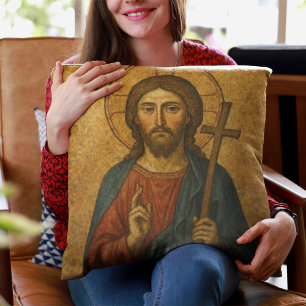 Coussin Illustration médiévale de Jésus spirituel
