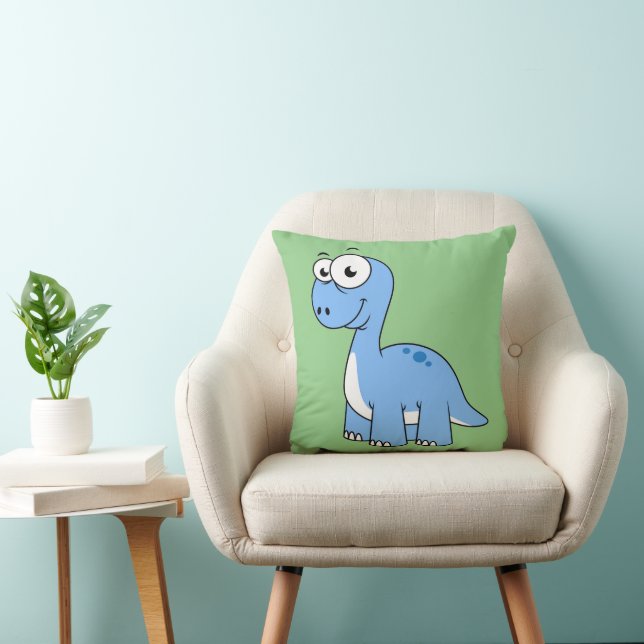 Coussin Illustration Mignonne D'Un Brontosaurus. (Chaise)
