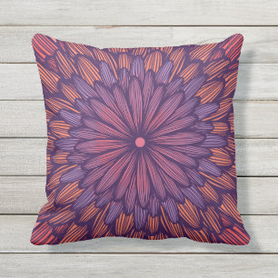 Coussin Illustration moderne Fleur violette de corail de G