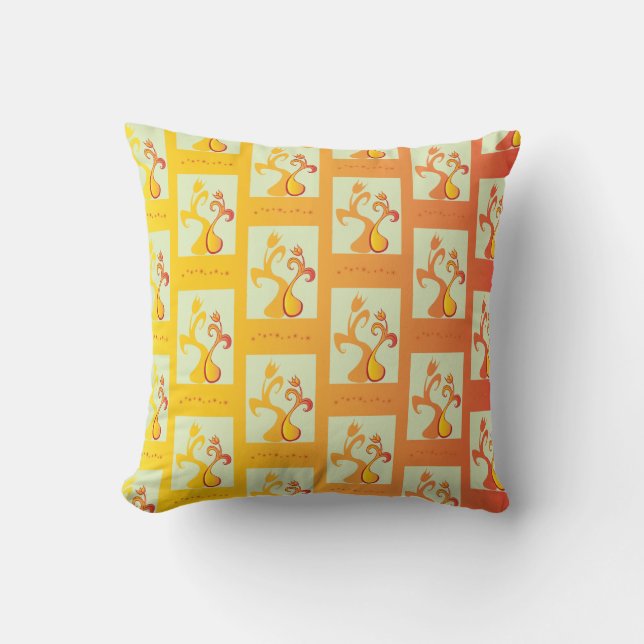 Coussin Illustration moderne Sunny jaune Tulip Couple (Recto)