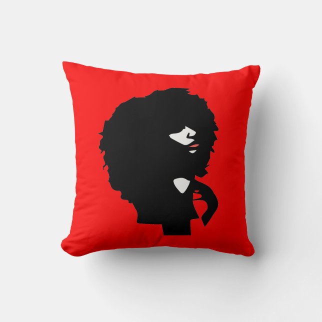 Coussin Illustration naturelle chic de cheveux d'Afro (Recto)