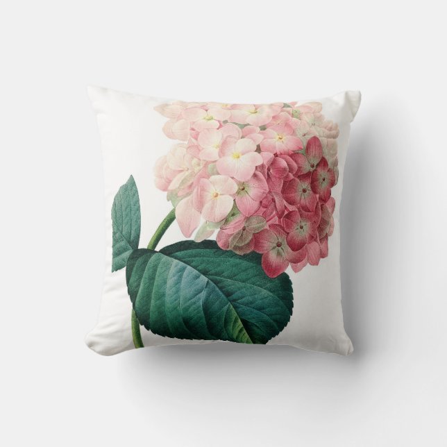 Coussin Illustration Redoute de fleur d'hortensia (Recto)