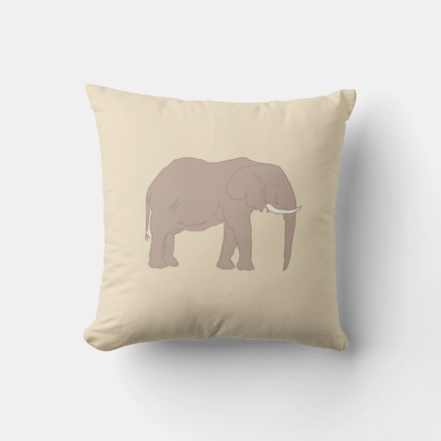 Coussin Illustration Safari de peinture d'éléphantJeter le (Recto)