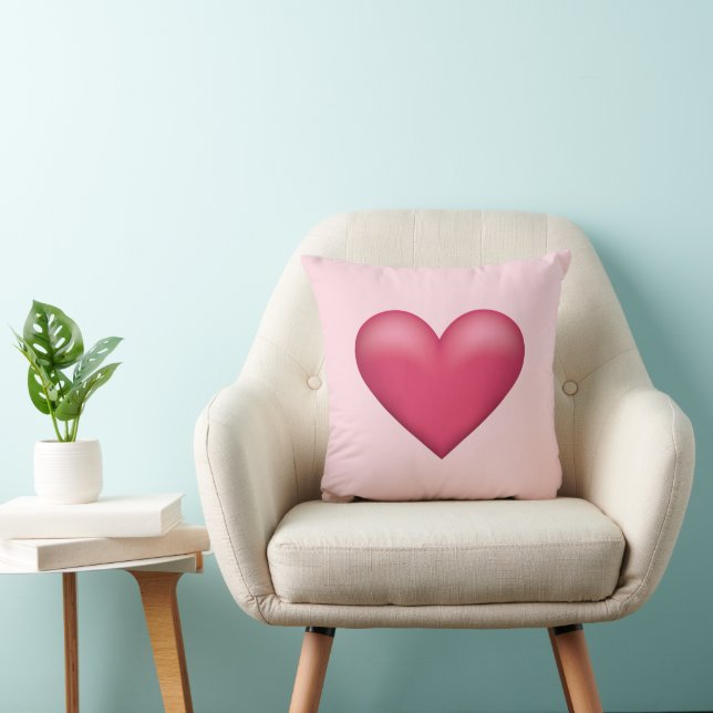 Coussin Illustration simple en forme de coeur rose (Chaise)