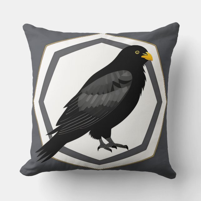 Coussin Illustration stylisée Blackbird (Recto)