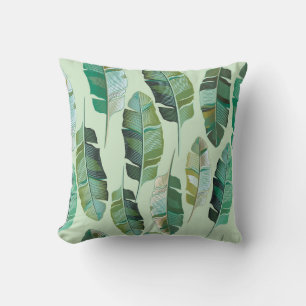 Coussin Illustration tropicale Plante de banane à la mode