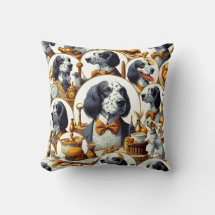 Coussin Illustration vintage Anglais Setter