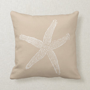 Coussin Illustration vintage d'étoiles de mer dans le bru