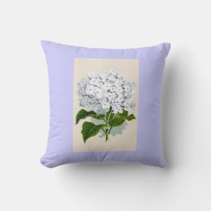 Coussin Illustrations Vintages d'Hydrangée blanche