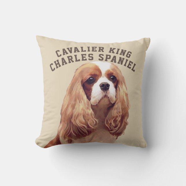Coussin illustré cavalier d'épagneul du Roi (Recto)