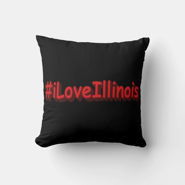 Coussin "#iLoveIllinois" Joli design. Acheter maintenant (Recto)