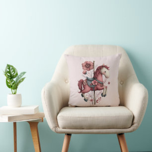 Coussin Image de cheval de carrousel fantaisiste