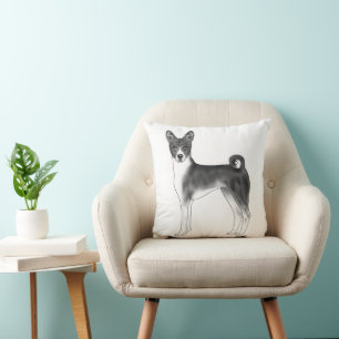 Coussin Image De Chien Basenji En Noir Et Blanc