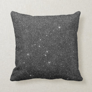 Coussin Image des parties scintillantes noires et grises