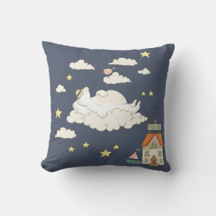 Coussin Image d'ours mignons et d'oiseaux dans le ciel