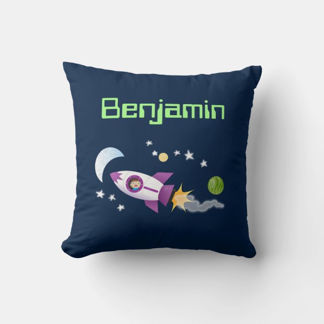 Coussin Image d'un mignon garçon en fusées (Recto)