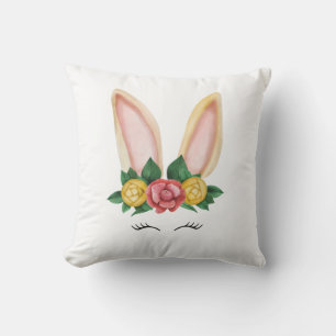 Coussin Imaginaire de lapin floral