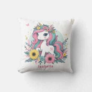 Coussin Imaginaire floral mignon Monde enchanté de fille U