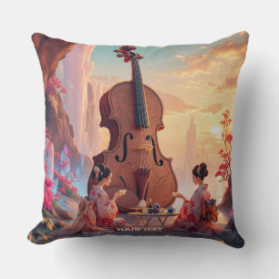 Coussin Imaginaire Violon mignon Filles Thé
