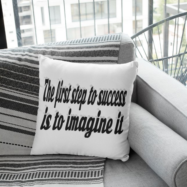 Coussin Imaginez un devis motivatif de réussite (Créateur téléchargé)
