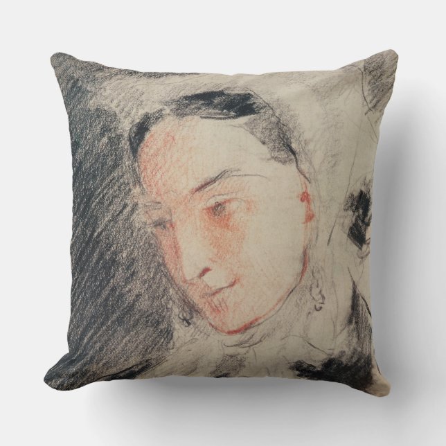Coussin Impératrice Eugénie (craie noire et rouge) (Recto)