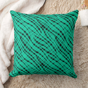 Coussin Impression abstraite de tigre turquoise vert